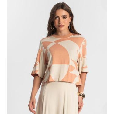 Imagem de Blusa Feminina Manga Curta Endless Marrom, P, Marrom