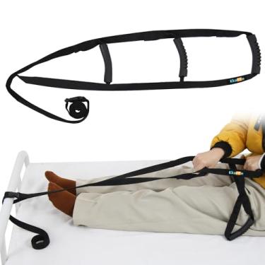 Imagem de KkaFFe Suporte de escada de cama com 3 pegas, dispositivo assistivo para sentar e puxar para cima com alças, alça de escada de cama ajustável, ajudante de escada de cama para idosos, grávidas,