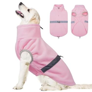 Imagem de Yternal Suéter ajustável para cães – colete de lã para filhotes de cachorro para o inverno, jaqueta de trovão para cães sem mangas com acabamento refletivo, casaco para clima frio, camada aconchegante