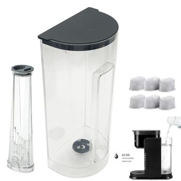 Imagem de Reservatório de água de substituição com tampa preta e 6 peças de filtro de água e 1 suporte de filtro de água, compatível apenas com a cafeteira Keurig K-Express, o modelo é K-26