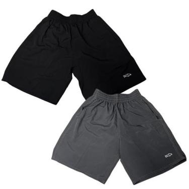 Imagem de Kit 2 Short Tactel Elastano Plus Size Mauricinho Academia Confortável 