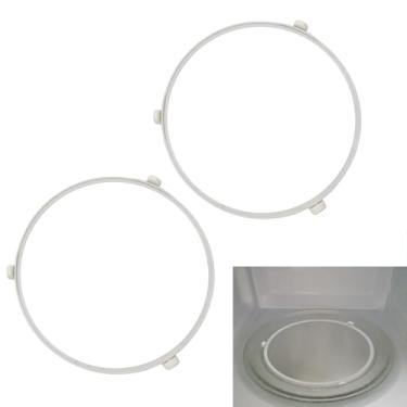 Imagem de Pacote com 2 WB06X10705 Anel de suporte para toca-discos de micro-ondas, rolo giratório para micro-ondas GE, anel interno de substituição, anel de rolo de micro-ondas, suporte de bandeja de placa de