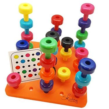 Imagem de Skoolzy Peg Board 33 Piece Set - Classificação e empilhamento de brinquedos