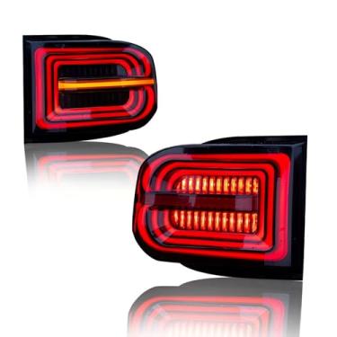 Imagem de ATDK GROUP Luzes traseiras para Toyota FJ Cruiser 2007-2022, conjunto de luzes traseiras LED DRL para FJ com luz traseira indicadora sequencial de animação inicial, Plug & Play
