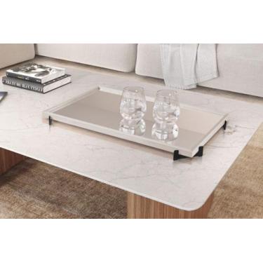 Imagem de Bandeja Decorativa Gala Preto com Espelho - Larflex, Off White