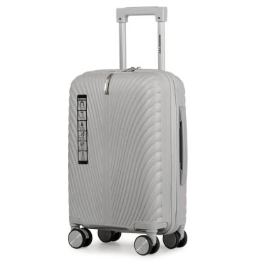 Imagem de Mala de Viagem Pequena de Bordo 8kg em Polipropileno Inquebrável com Zíper Duplo Antifurto e Rodas Removíveis 360º - Allabard