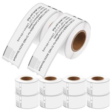 Imagem de KCMYTONER 10 Rolos (130 Etiquetas/Rolo) Compatível Com Dymo Lw 30251, Etiquetas De Código Barras Endereço Brancas, 1-1/8" X 3-1/2", Etiqueta Autoadesiva Premium, Impressoras Labelwriter 450, 450 Tur