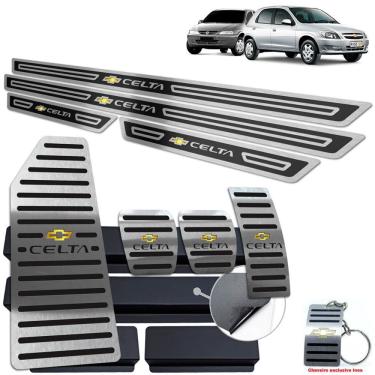 Imagem de Descanso Pedaleira Soleira Chevrolet Celta Preto 4 Portas