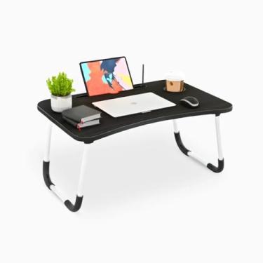 Imagem de Mesa Dobrável Multifuncional para Notebook – Mesa Portátil com Suporte para Tablet, Copo e Livros, Ideal para Cama, Sofá ou Escritório – Design Ergonômico e Resistente TDEVC