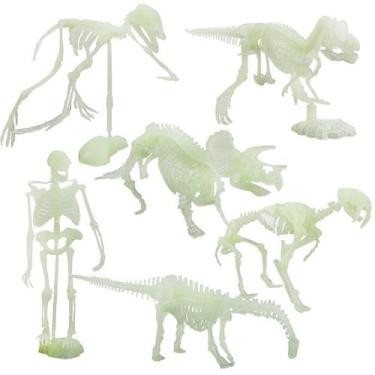 Imagem de Conjunto de figuras de esqueleto de dinossauro que brilham no escuro p