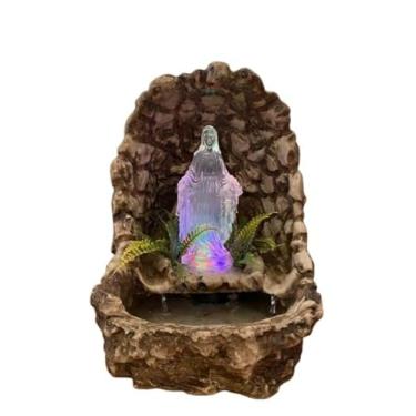 Imagem de Fonte de água NSra das Graças iluminada gruta cascata