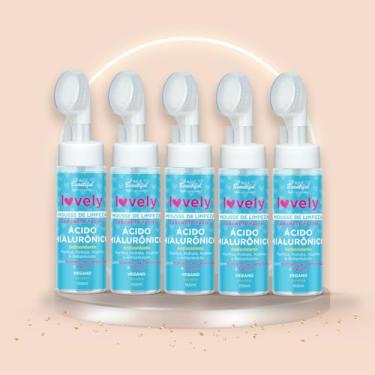Imagem de Kit 05 Unidades Mousse de Limpeza Facial Skin Care Face Beautiful 150ml (Ácido Hialurônico)