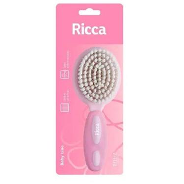 Imagem de Escova de Cabelo Infantil  Baby Line Cor Rosa Ricca15,5 cm