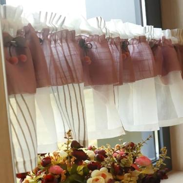 Imagem de Cortina de meia cortina blackout com bolso para varão, cortinas de cozinha, cortinas de linho, cortinas de janela de banheiro, pequenas, para banheiro, cozinha, sala de jantar, 1 peça, estilo 4 L 150