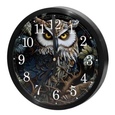 Imagem de LILINWAN Relógio de parede 24 cm sem tique-taque silencioso operado por bateria relógio de parede redondo moderno estilo simples decoração relógio para escritório/escola/quarto/sala de estar