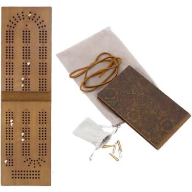 Imagem de Jogo de tabuleiro Travel Cribbage Ddown 3 Tracks Leather & Bamboo - Do
