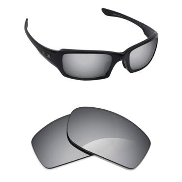 Imagem de Alphax Lentes de substituição polarizadas de titânio prata para Oakley Fives Squared OO9238