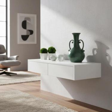 Imagem de Aparador Penteadeira Console Suspenso Branco Laca - Formalivre