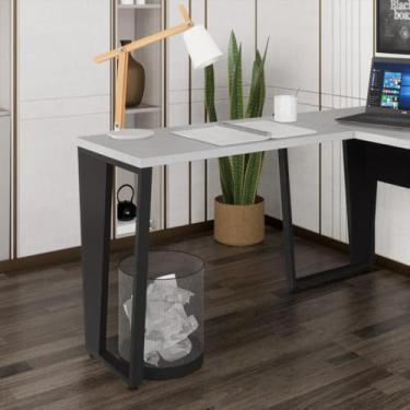 Imagem de Mesa de Escritório Auxiliar 90cm Multimóveis Cr25306 Cinza/preto