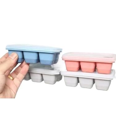Imagem de Forma De Gelo Retangular De Silicone Com Seis Grades E Tampa(4 PCS)