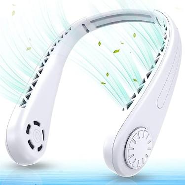 Imagem de WYUYIWH Ventilador de pescoço sem lâmina, ventilador de resfriamento pessoal portátil recarregável 4000 Mah ventiladores de pescoço usáveis por USB, volume de ar atualizado para ambientes internos e