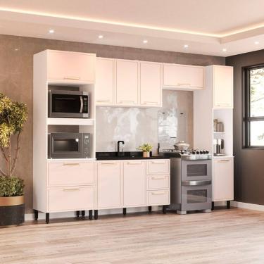 Imagem de Cozinha Compacta 250080 5 Peças Amara Branco Creme Politorno Móveis