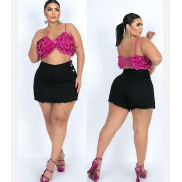 Imagem de Short Saia PLus Size - Nanda Fashion Boutique, Preto, 50
