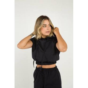 Imagem de Cropped Regata Lisa - B&C Fashion, G, Preto