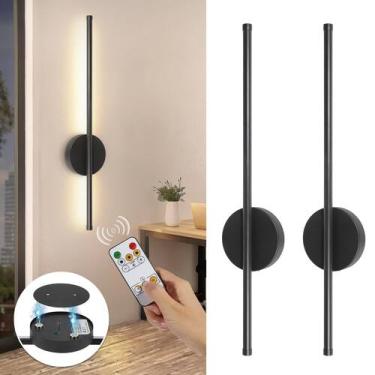 Imagem de Arandelas de parede TaofiaCo Wireless Recarregável Remoto Preto 61 cm