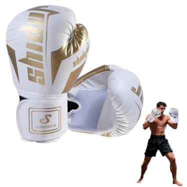 Imagem de Luvas De Boxe Profissional Para Adultos E Crianças - Treino, Muay Thai E Sparring (Branco)