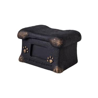 Imagem de Bothyi Urna memorial de cremação para animais de estimação em formato de osso, grande capacidade, jardim, simpatia, funeral, lembrança, urnas de cinzas para, Preto
