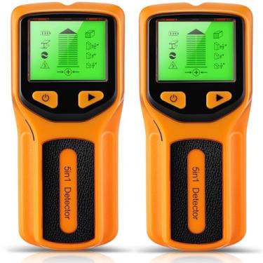 Imagem de Kingdder Scanner de parede com 2 peças, ferramenta localizadora de pinos 5 em 1 com chip de microprocessador e visor LCD, localizadores de feixe de detector profundo para o centro e a borda do tubo de