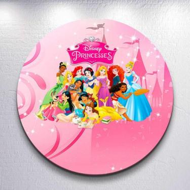 Imagem de Capas Painel Festa Infantil Menina Princesas Painel Redondo Grande ou 