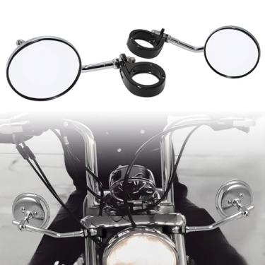 Imagem de Guaimi Espelhos retrovisores de motocicleta 39-41mm suporte de garfo lateral espelhos retrovisores para Harley Davidson Sportster XL 883 1200 XL48 72 Honda Rebel Yamaha Bolt Custom Cruisers-Cromo