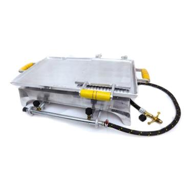 Imagem de Chapa Churrasqueira Lanche Com Prensa Alumínio Fogão 2 Bocas