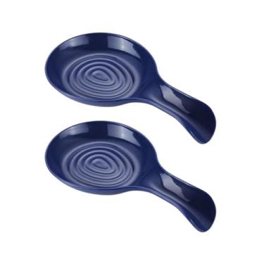 Imagem de Pacote com 2 descansos de colher, suporte de colher de plástico para balcão de cozinha, rack de utensílios de cozinha para colheres, pinças, espátulas, suporte de colher para fogão, seguro para