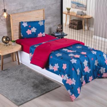 Imagem de Edredom Solteiro Infantil Dupla Face Estampado Digital Fofinho Macio Avulso Micropecal 200 Fios (Star)