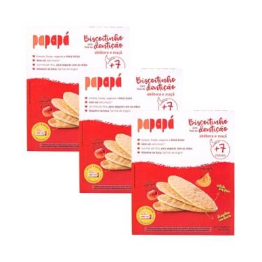 Imagem de Kit com 3 Caixas de Biscoitinhos para Fase da Dentição Abóbora e Maçã sem Glúten de 36g cada - Papapá