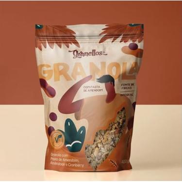 Imagem de Granola Artesanal com Pasta de Amendoim, Amêndoas e Cranberry - 400g - Granellos
