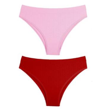 Imagem de Kit 2 Calcinhas Biquíni Sem Costura DelRio, Cor D7- CARMIM/MAKE, tamanho M