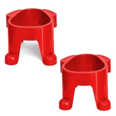 Imagem de Comedouro Elevado Ergonômico para Cães e Gatos – Tigela Anti Derrapante 300ML/1000ML – Saúde, Conforto e Design Moderno(2 Vermelho,1.000 ML)