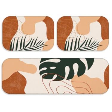 Imagem de Kit 3 Tapetes para Cozinha Moderno Antiderrapante - Passadeira + 2 Tapetes Decorativos Jogo de Cozinha (TPCOZ1273)