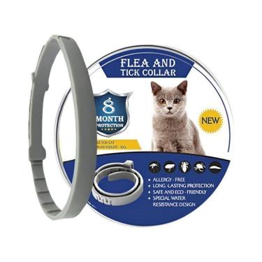 Imagem de Coleira Antipulgas Ajustável Para Gatos - Proteção Natural Com óleo Essencial E Caixa De Alumínio