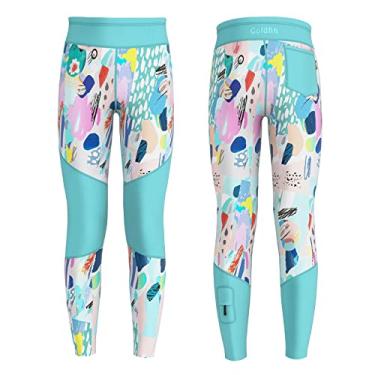 Imagem de GoldFin Calças de neoprene para crianças, para meninos e meninas, roupas molhadas de 2 mm, mantém quente em água fria, surfe, natação, snorkeling, caiaque, azul, tamanho 6