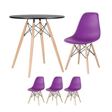 Imagem de Loft7, Mesa redonda Eames 70 cm + 3 cadeiras Eiffel DSW