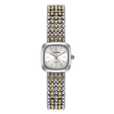 Imagem de Relogio Mondaine Feminino Ref: 32989lpmvbm3 Bracelete Retangular Bicolor
