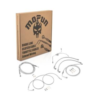 Imagem de Mofun Cabo de embreagem e linha de freio frontal ABS hidráulico superior e inferior compatível com Harley Touring Street Glide Road Electra Glide CVO/Ultra com ABS 2009-2012, serve para guidão cromado