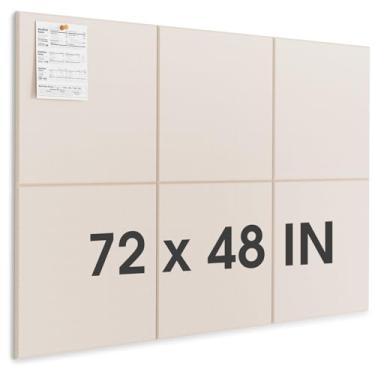 Imagem de MaxGear Quadro de cortiça extra grande para parede 183 cm x 122 cm, quadro de avisos caramelo claro, pacote com 6 azulejos de parede de feltro com pinos, quadros de cortiça para escritório placa de