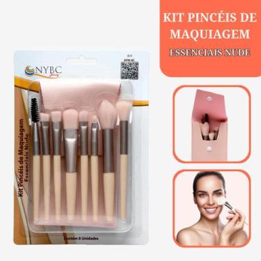 Imagem de Kit 8 Pincéis Para Maquiagem Essenciais Nude Nybc Beauty