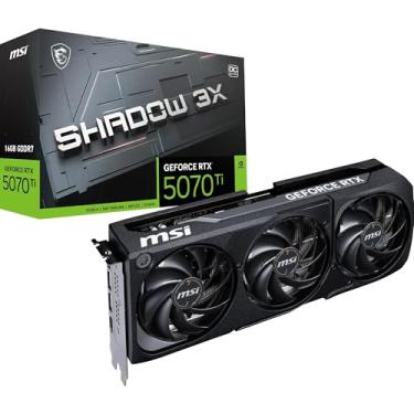 Imagem de MSI GeForce RTX 5070 Ti 16G Shadow 3X OC — 16GB GDDR7 (28Gbps/256-bit), PCIe 5, Boost: 2482MHz, HDMI 2.1b, DisplayPort 2.1b